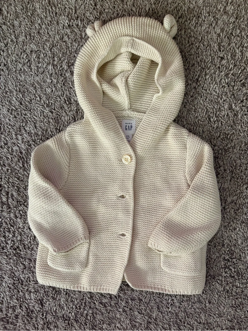 GAP Cream Hooded Knit Sweater with Bear Ears
